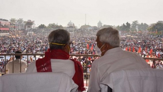 Amid State-Wide BJP’s Massive Terror, CPI-M’s historical rally held in Agartala without any Govt Employee, Students forceful attendance like Modi’s Rally on Jan 4